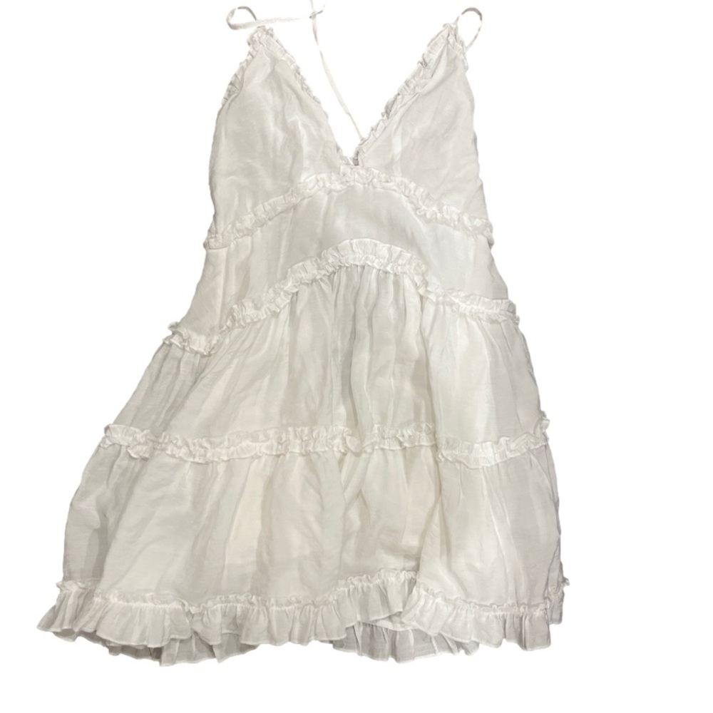 Polly white ruffle dress